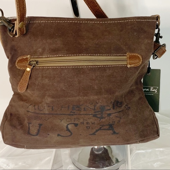 Myra Bags Ferris Wheel Upcycled Canvas Crossbody Bag S-1034 - Picture 3 of 4